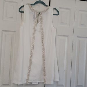 Ark & Co. White v neck rhinestone cocktail dress